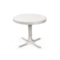 Retro Metal Side Table in Alabaster White