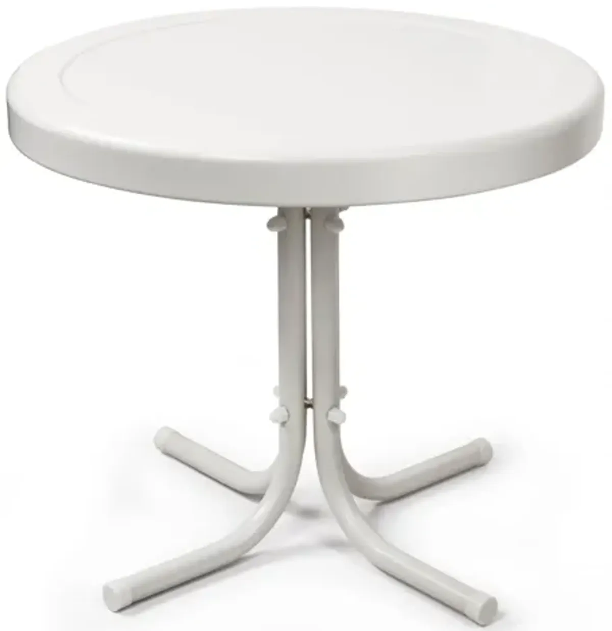 Retro Metal Side Table in Alabaster White