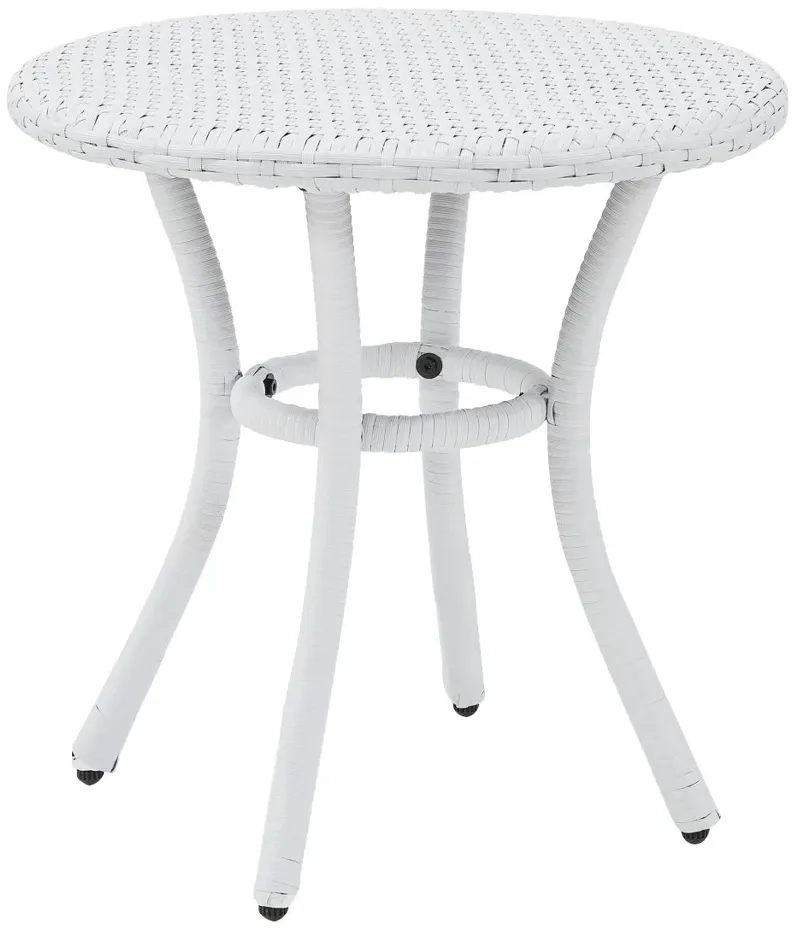 Palm Harbor Outdoor Round Side Table in White