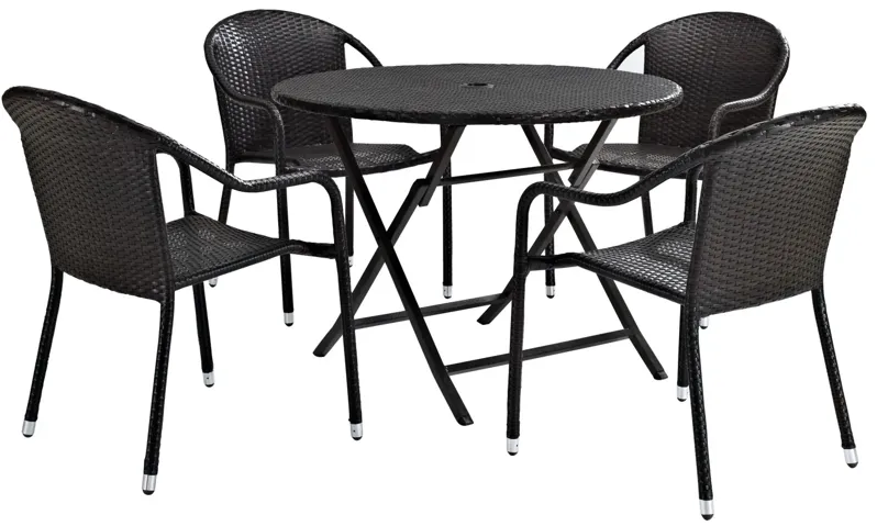 Palm Harbor 5 Piece Cafe Dining Set in Brown