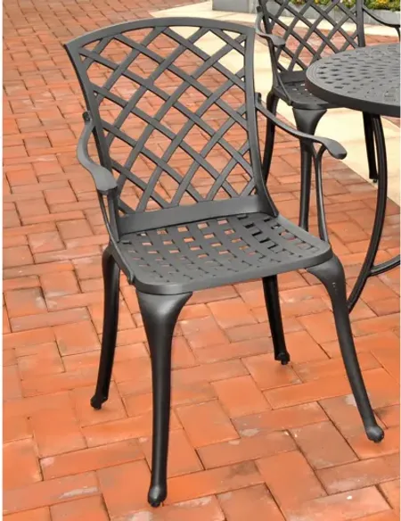 Sedona High Back Arm Chair in Charcoal Black Set of 2