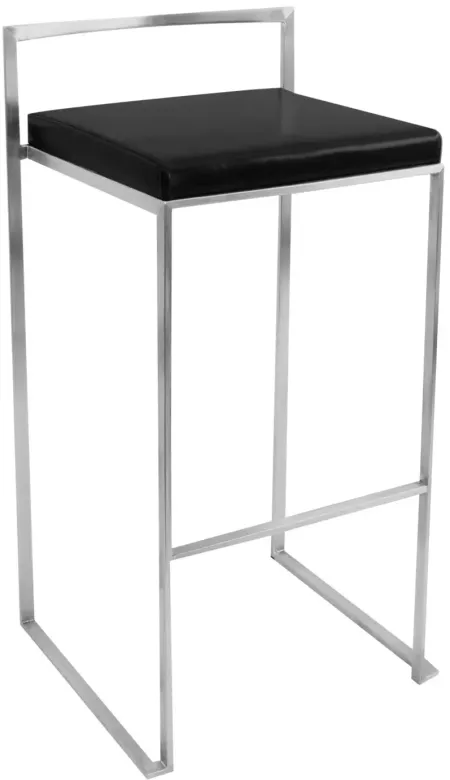 Fuji Stackable Barstool in Black - Set Of 2 by LumiSource