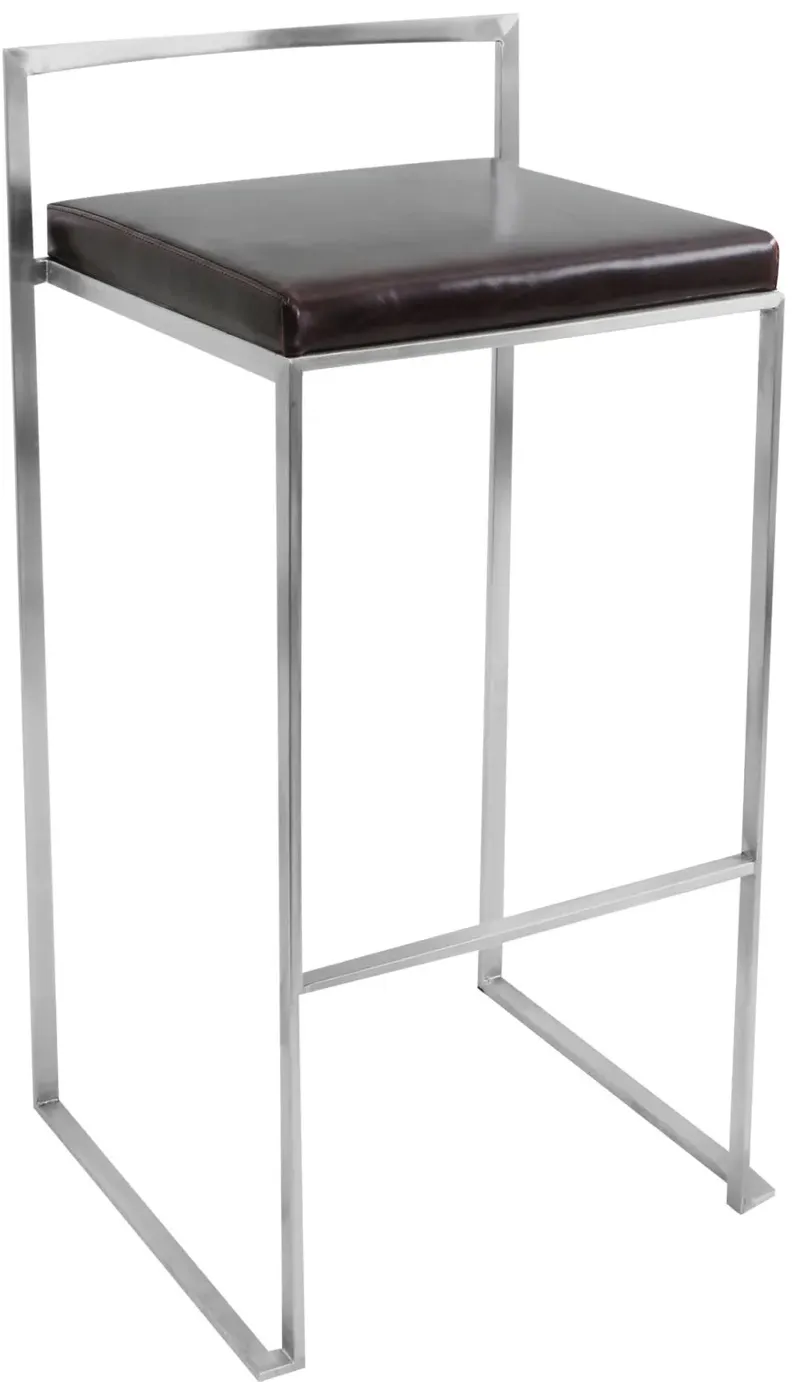 Fuji Stackable Barstool in Brown - Set Of 2 by LumiSource