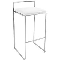 Fuji Stackable Barstool in White - Set Of 2 by LumiSource
