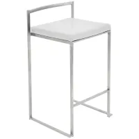 Fuji Stackable Counter Stool in White - Set Of 2 by LumiSource