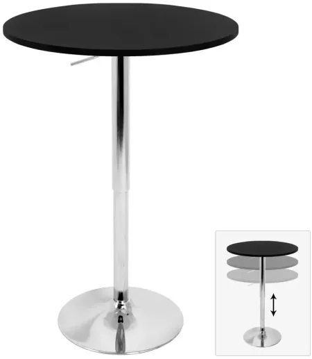 Height Adjustable Bar Table in Black by LumiSource