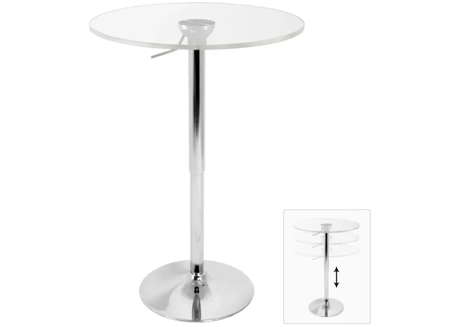 Height Adjustable Bar Table in Clear by LumiSource