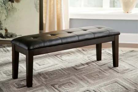 Haddigan Large Upholstered Dining Room Bench in Dark Brown by Ashley