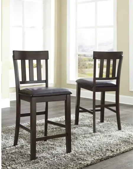 Haddigan Upholstered Bar Stools in Dark Brown Set of 2 by Ashley