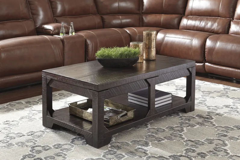 Rogness Lift Top Cocktail Table in Rustic Brown by Ashley