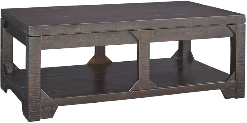 Rogness Lift Top Cocktail Table in Rustic Brown by Ashley