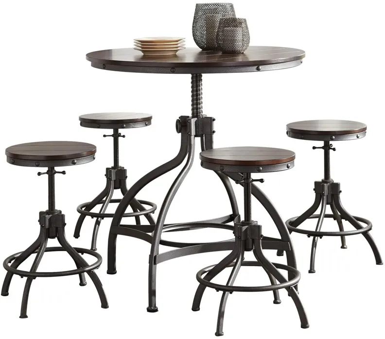 Odium Dining Room Counter Table Set Set of 5 by Ashley