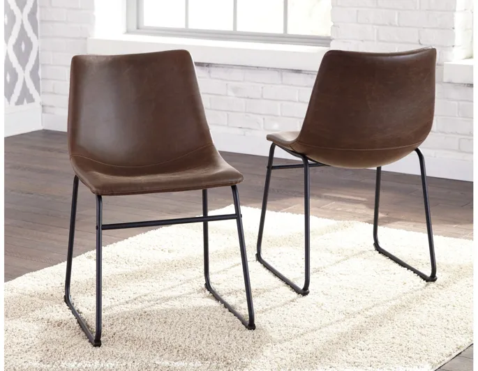 Centiar Upholstered Dining Side Chair Set of 2 in Brown by Ashley