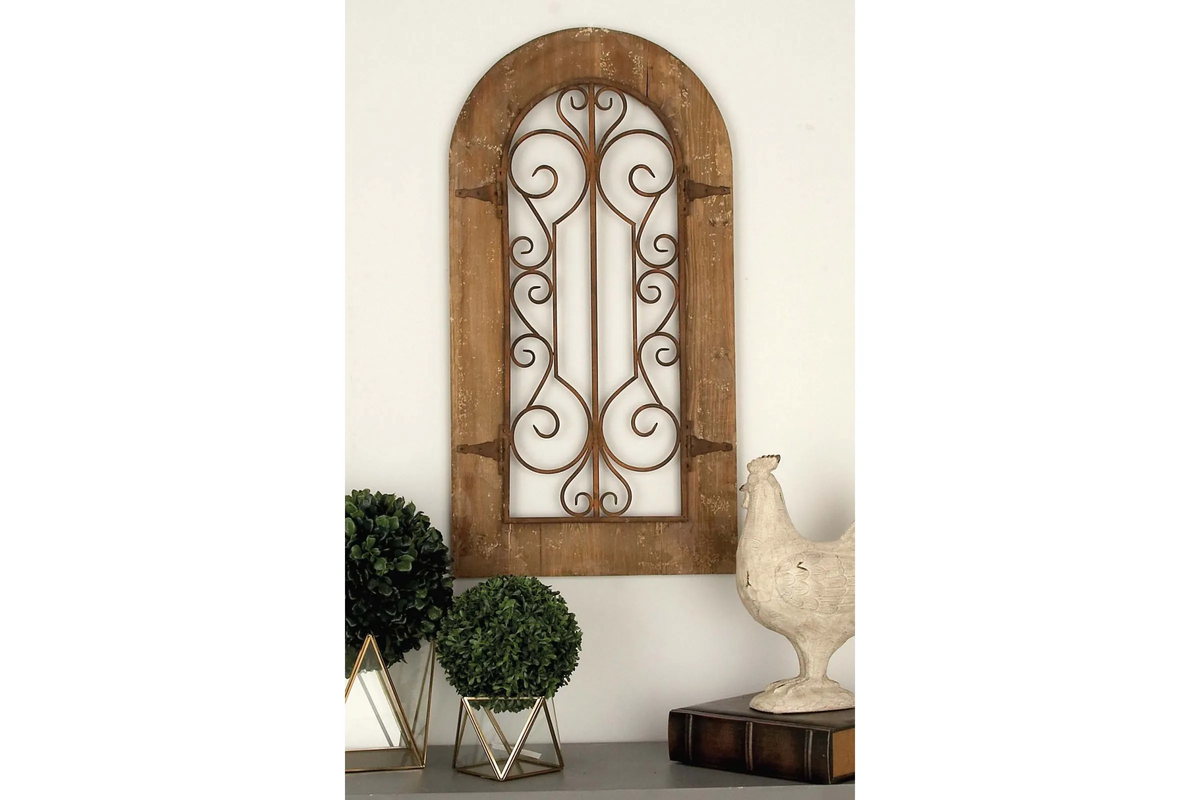 Rustic Arched Window Wall Panel