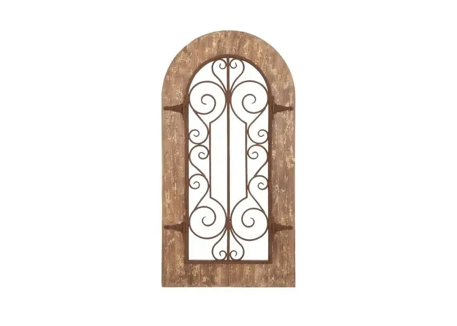 Rustic Arched Window Wall Panel