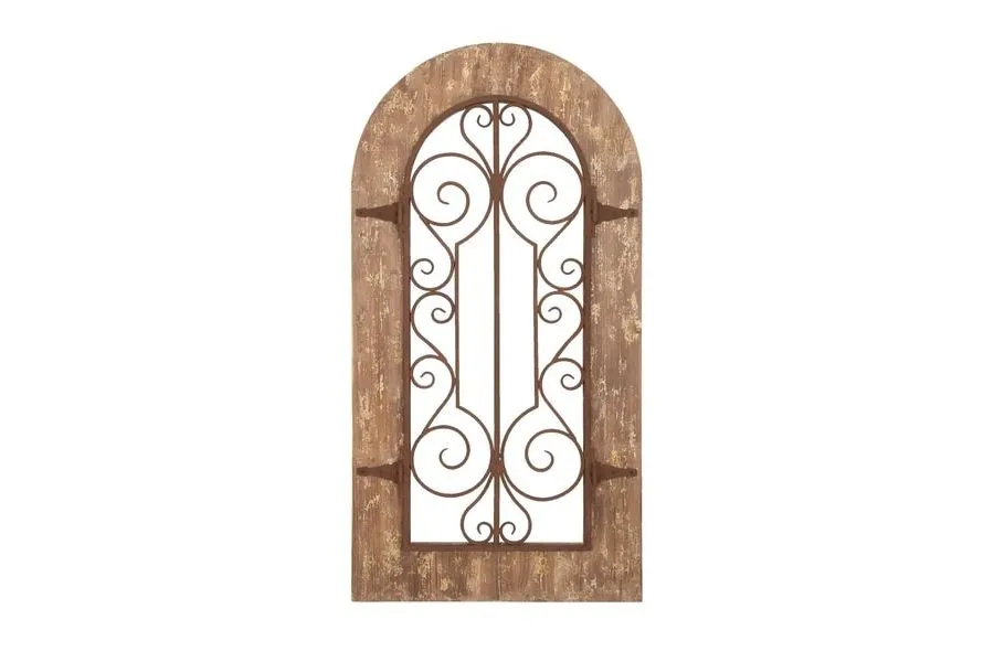 Rustic Arched Window Wall Panel