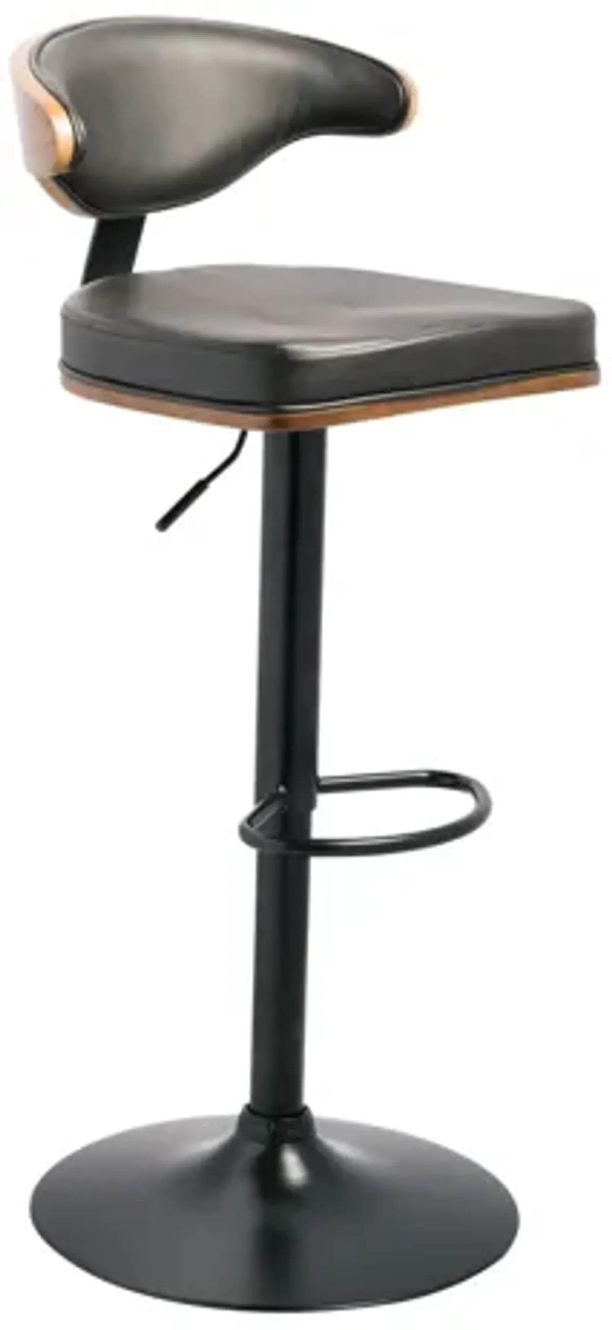 Bellatier Black Faux Leather Adjustable Swivel Barstool by Ashley