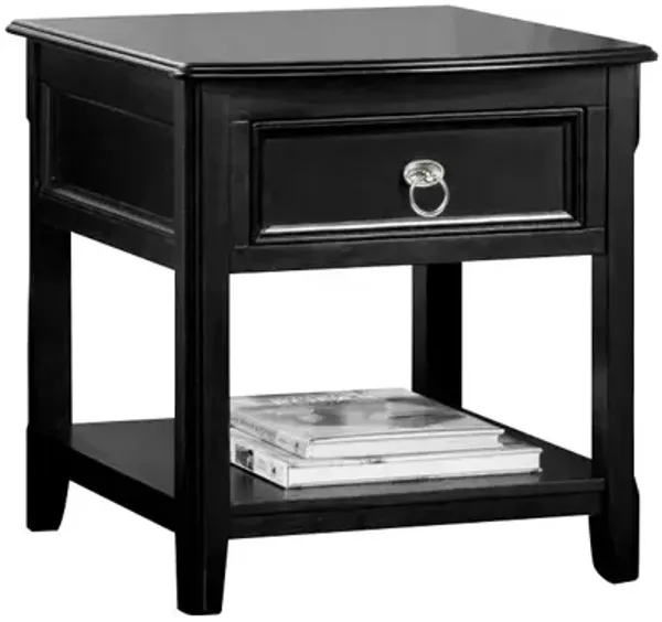 Black Rectangular End Table
