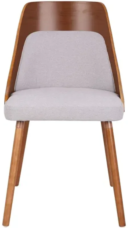 Anabelle Mid-Century Modern Dining Chair in Walnut and Grey by LumiSource