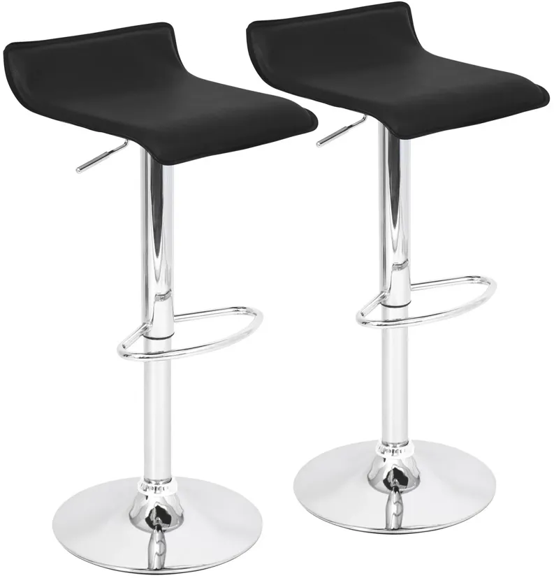 Ale Contemporary Adjustable Bar Stools (Set of 2) in Black by LumiSource