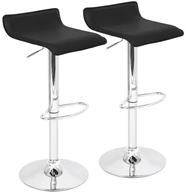 Ale Contemporary Adjustable Bar Stools (Set of 2) in Black by LumiSource