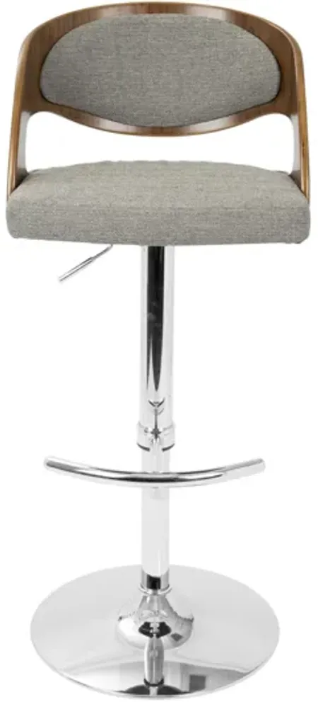 Pino Mid-Century Modern Adjustable Bar with Swivel in Walnut and Grey by LumiSource