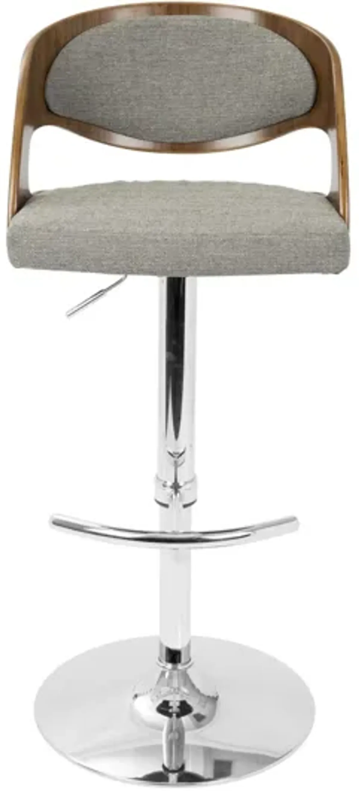 Pino Mid-Century Modern Adjustable Bar with Swivel in Walnut and Grey by LumiSource