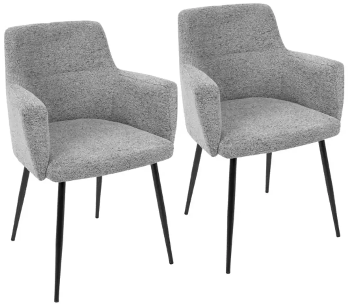 Andrew Contemporary Accent Chairs (Set of 2) in Heathered Grey by LumiSource