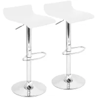 Ale Contemporary Adjustable Bar Stools (Set of 2) in White by LumiSource