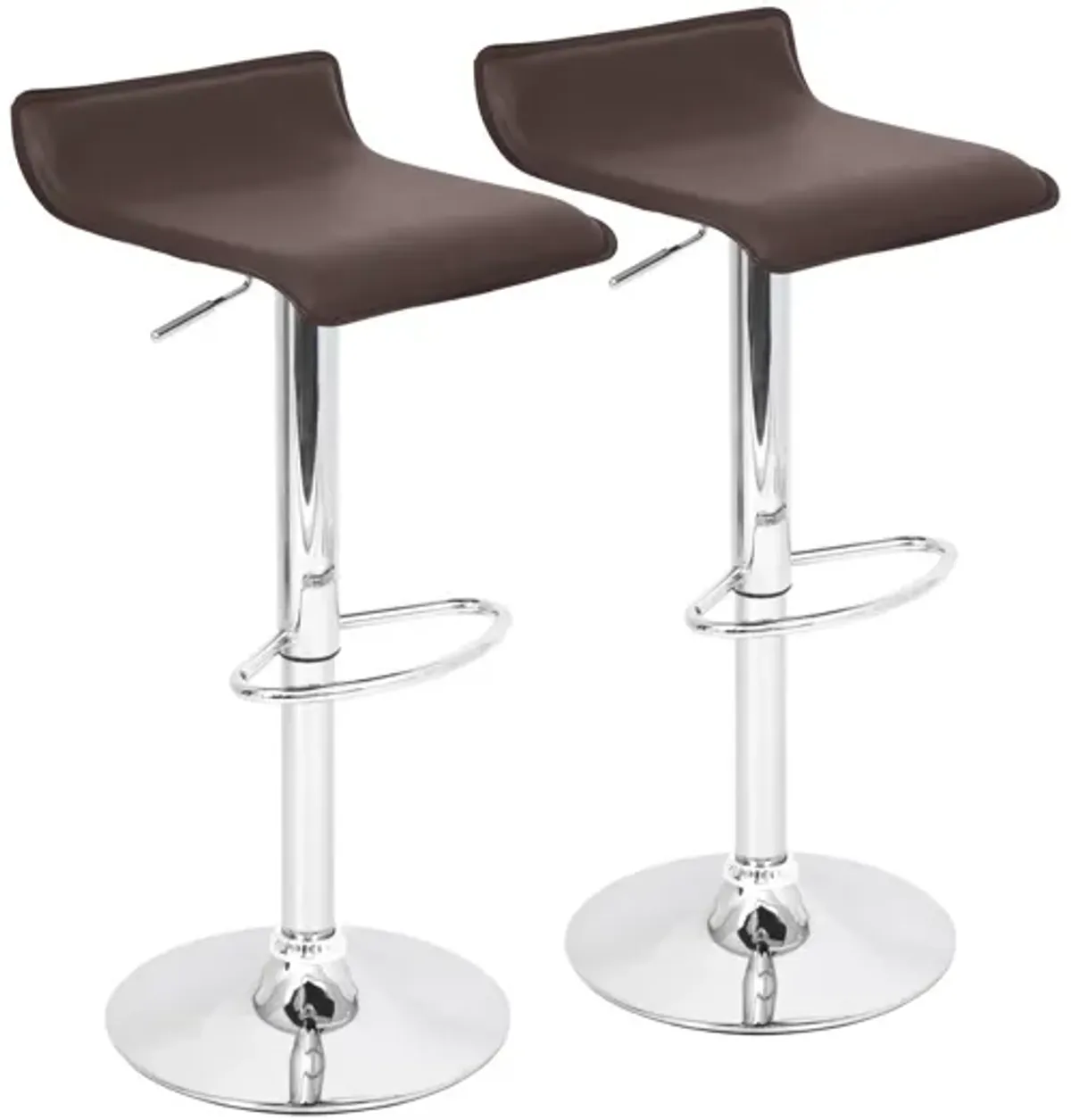 Ale Contemporary Adjustable Bar Stools (Set of 2) in Brown by LumiSource