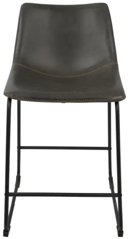 Duke Industrial 26" Counter Stools (Set of 2) in Charcoal by LumiSource