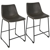 Duke Industrial 26" Counter Stools (Set of 2) in Charcoal by LumiSource
