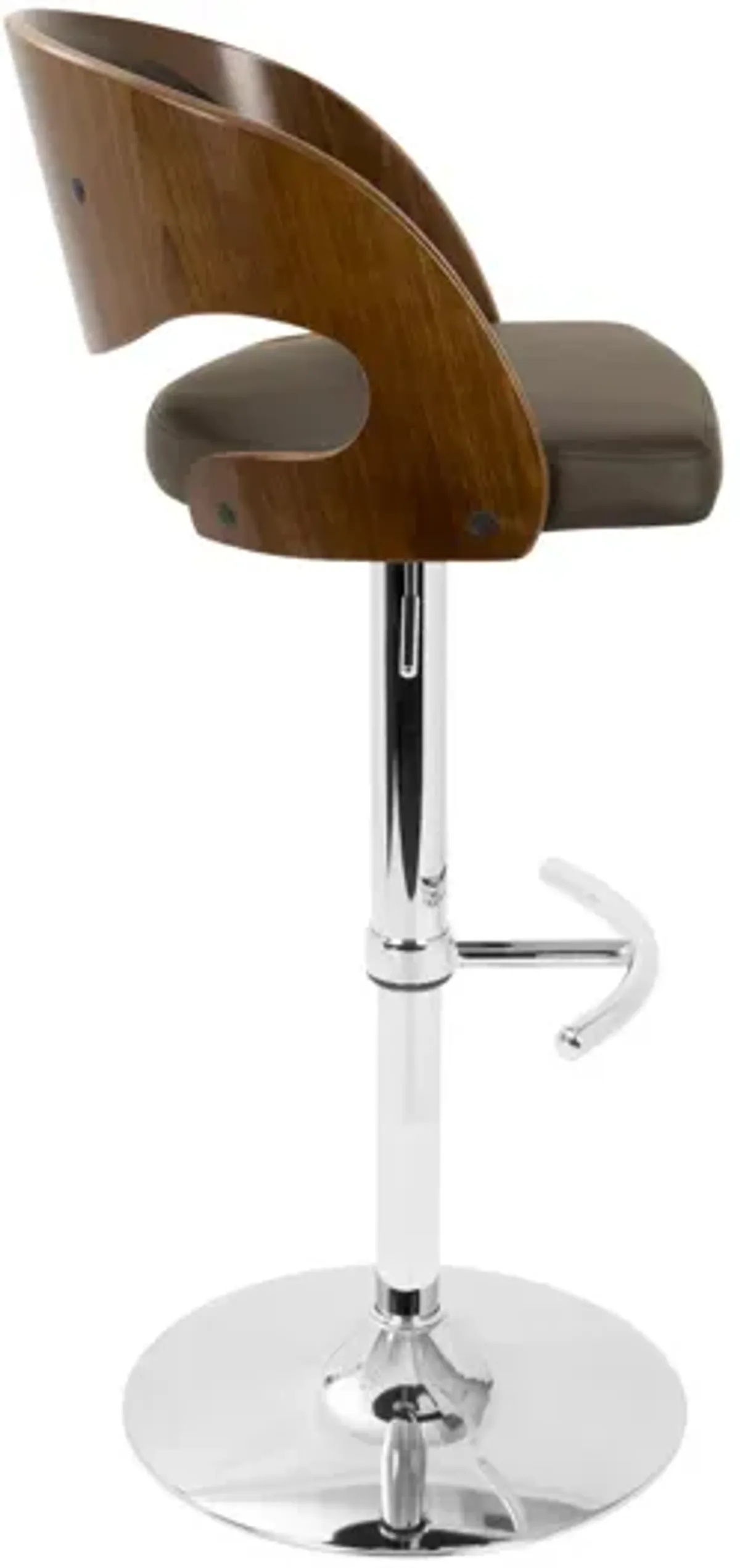 Pino Mid-Century Modern Adjustable Bar with Swivel in Walnut and Brown by LumiSource