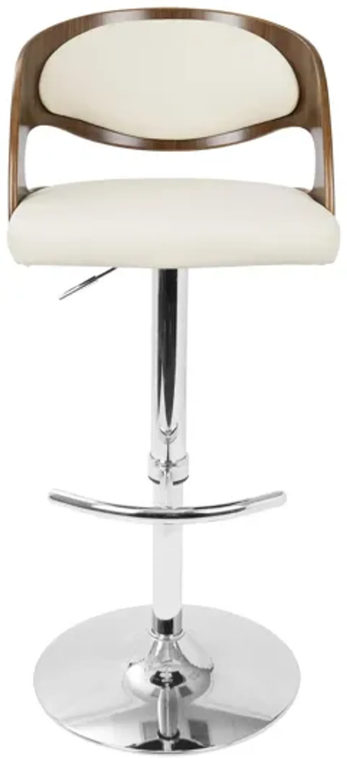 Pino Mid-Century Modern Adjustable Bar with Swivel in Walnut and Cream by LumiSource