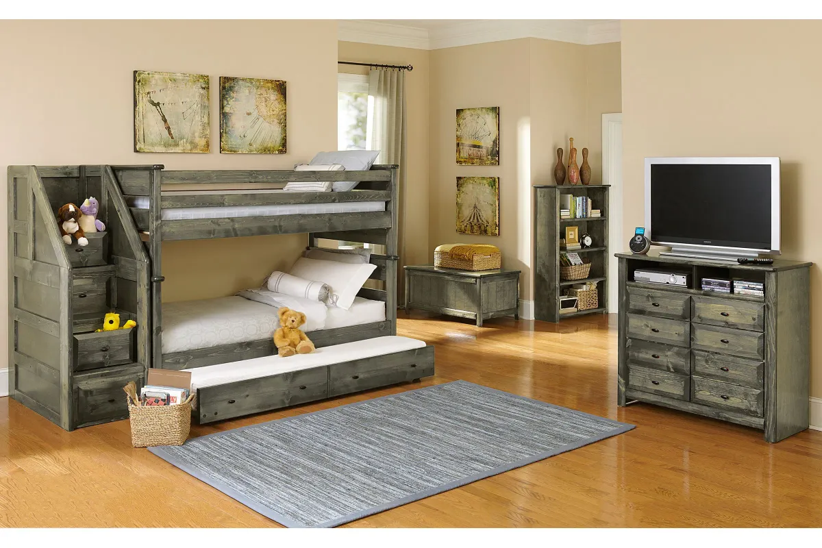 Laguna Grey Twin-Over-Twin Bunk Bed