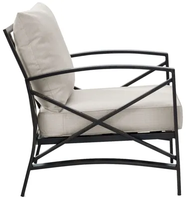 Kaplan Arm Chair in Oiled Bronze with Oatmeal Cushions