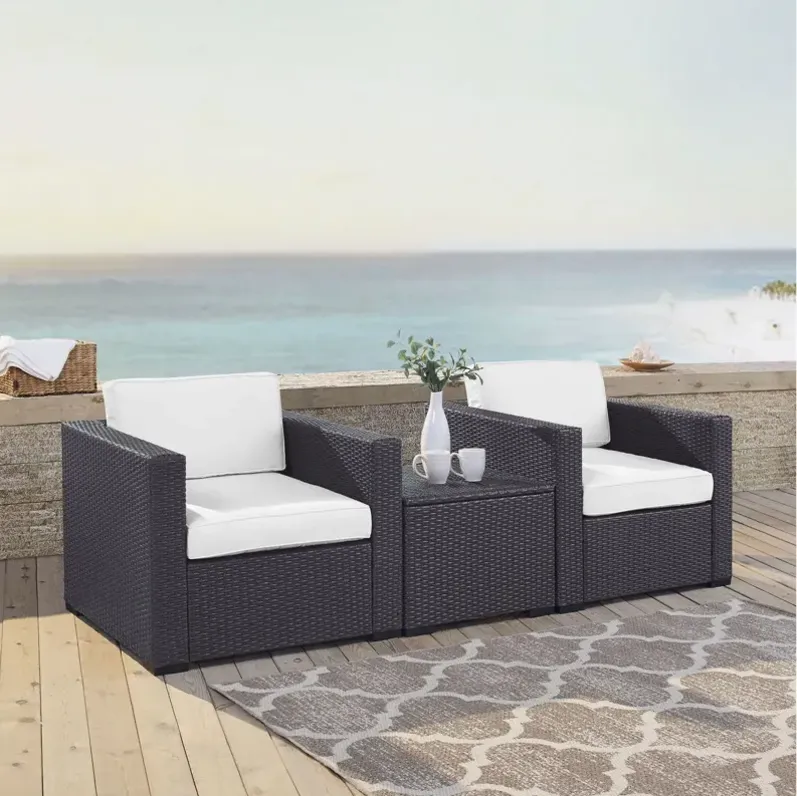 Biscayne White 2 Person Outdoor Seating Set