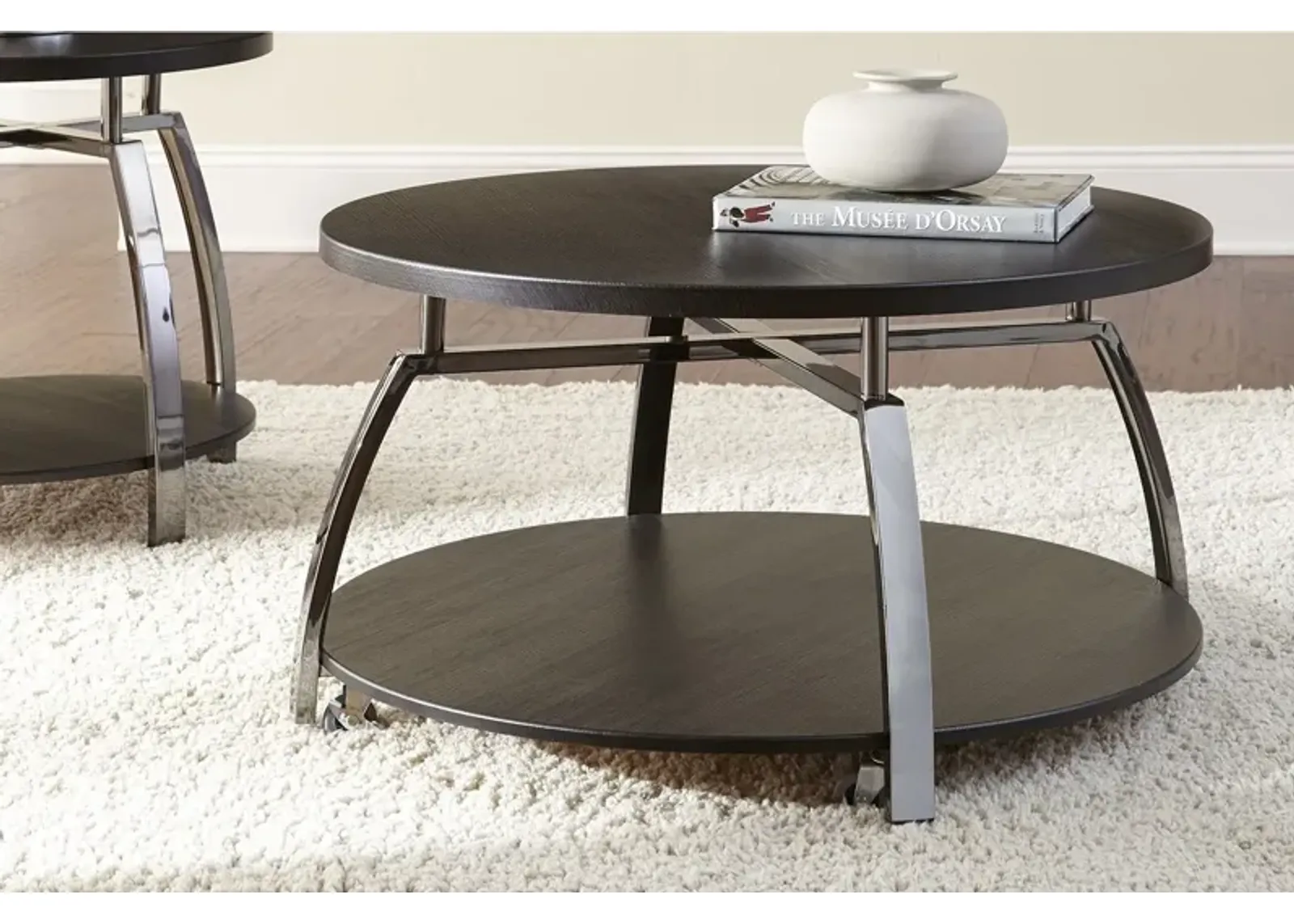 Coham Round Castered Cocktail Table