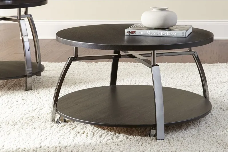 Coham Round Castered Cocktail Table