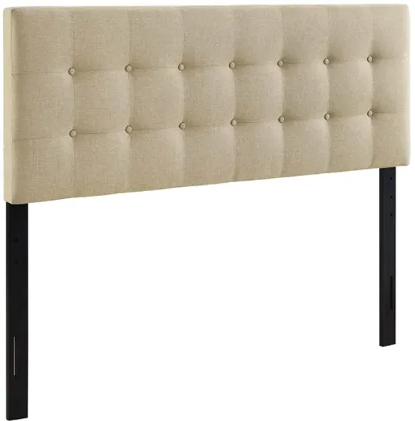 Emily Full Upholstered Fabric Headboard in Beige