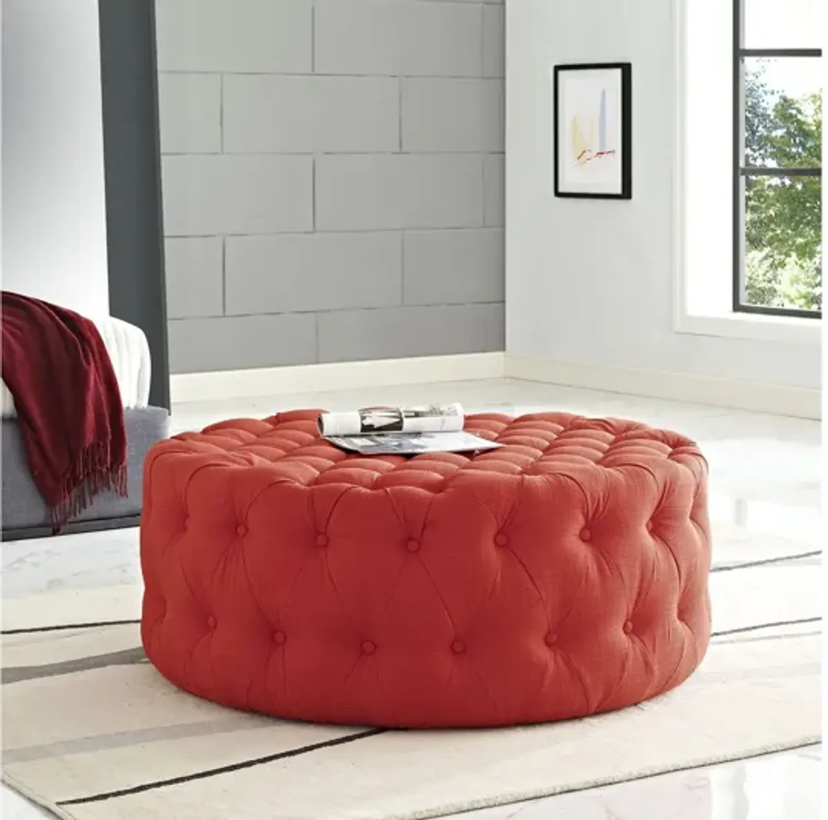 Amour Ottoman in Atomic Red