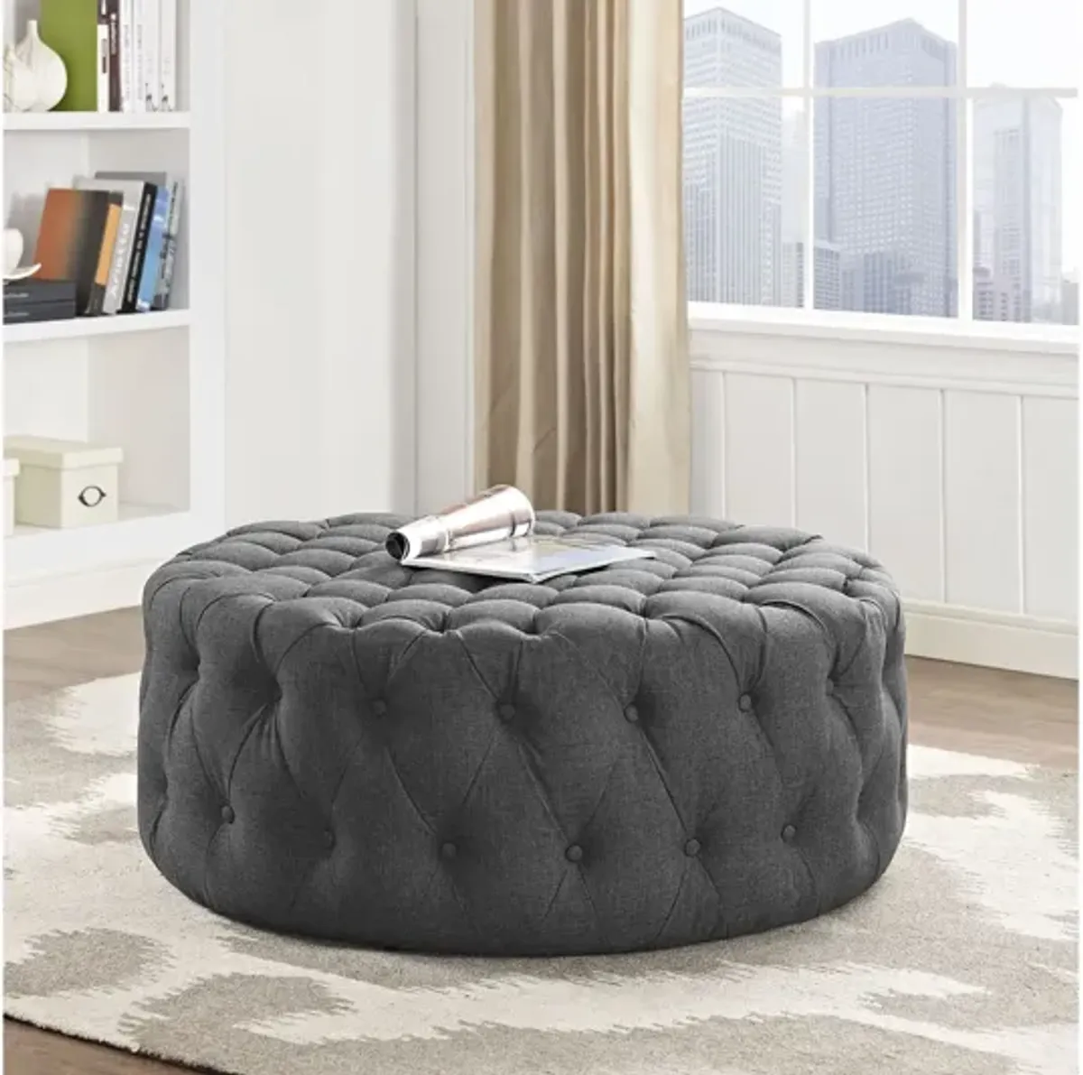 Amour Ottoman in Gray