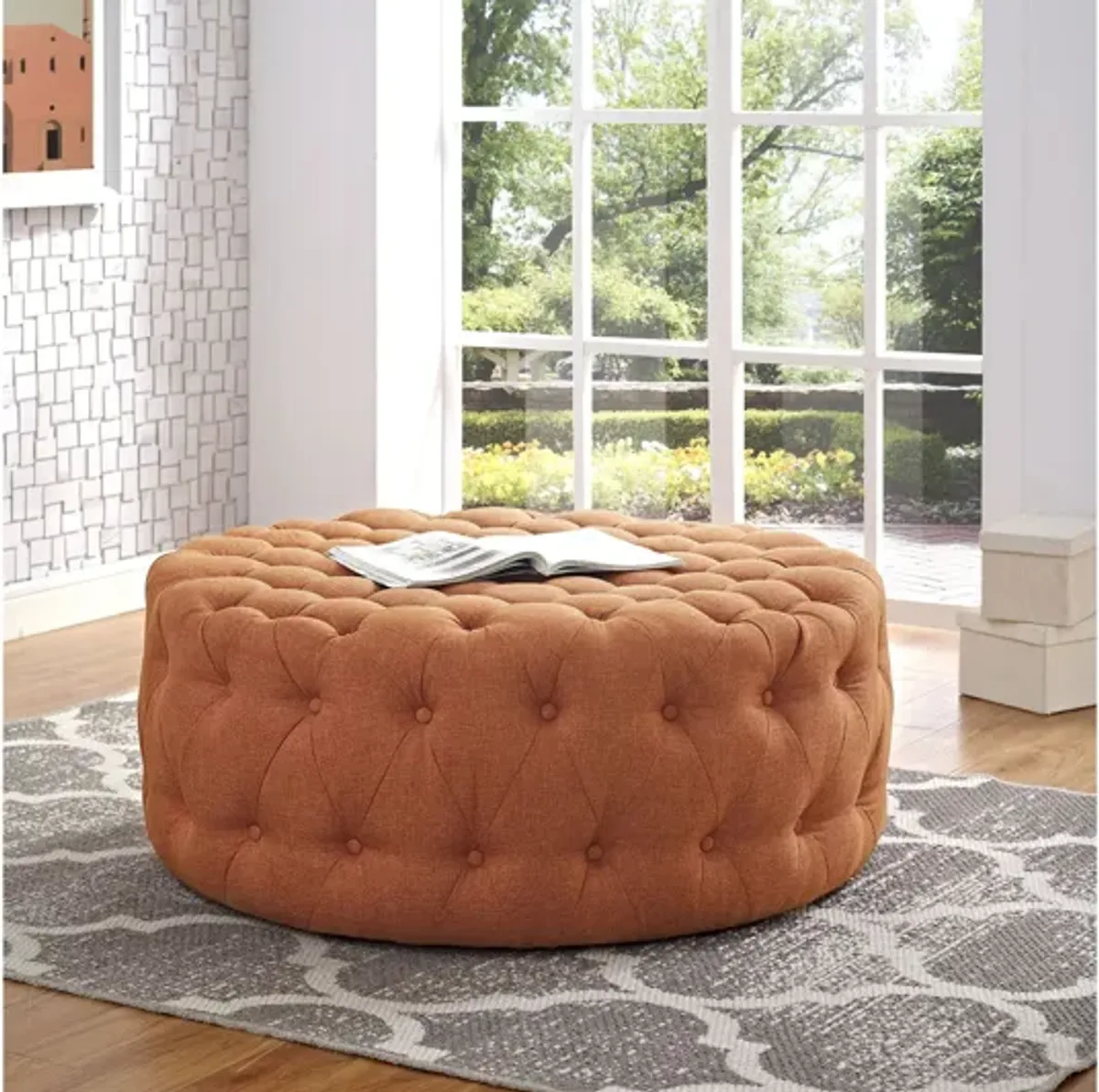 Amour Ottoman in Orange