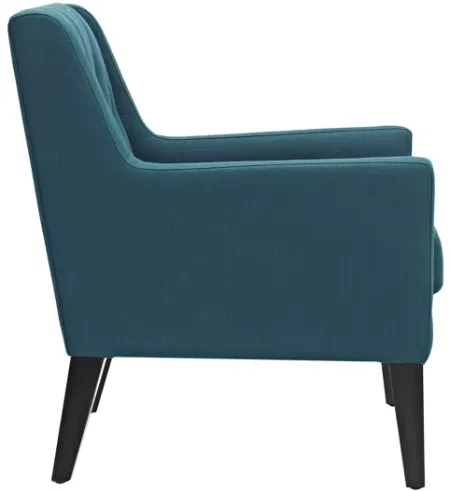 Earnest Upholstered Fabric Armchair in Azure