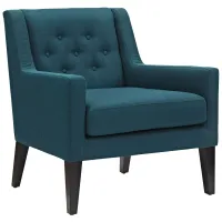 Earnest Upholstered Fabric Armchair in Azure