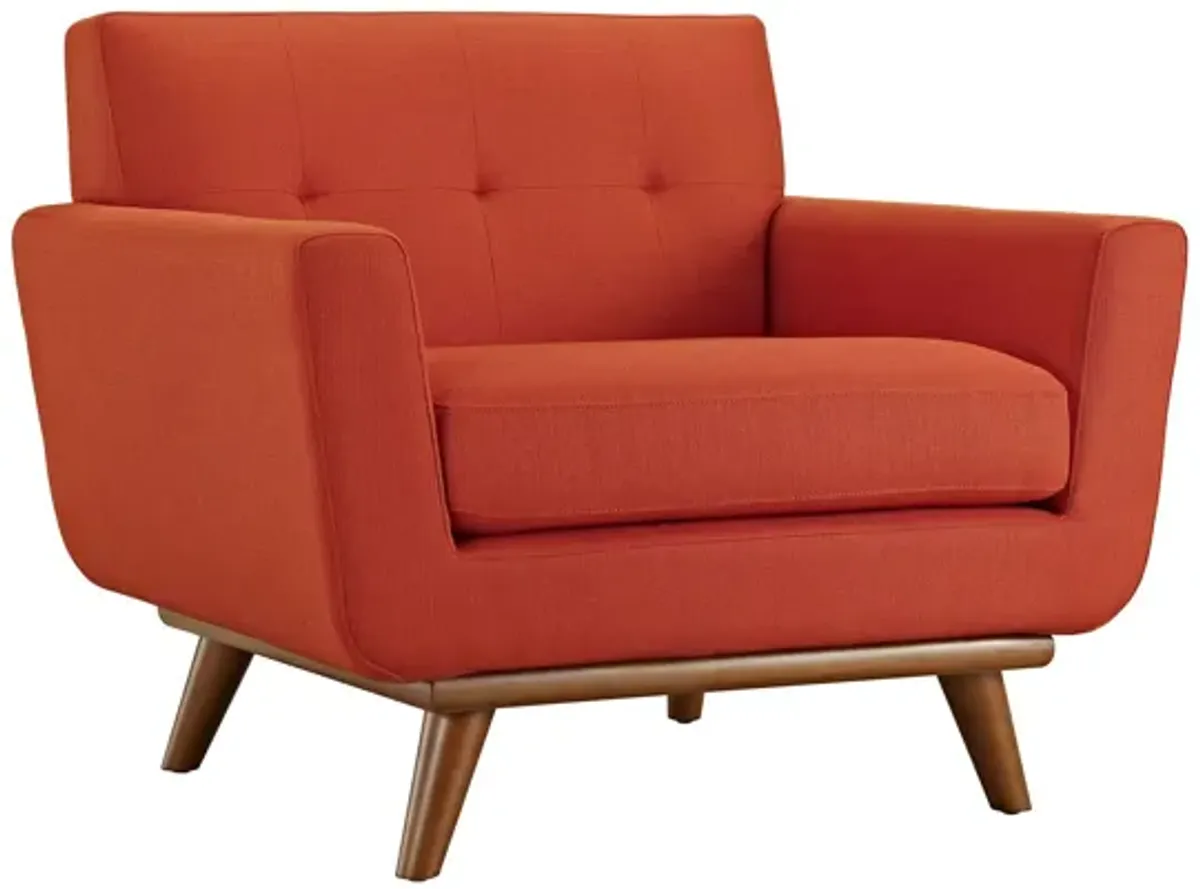 Engage Upholstered Fabric Armchair in Atomic Red