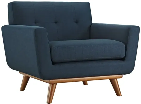 Engage Upholstered Fabric Armchair in Azure