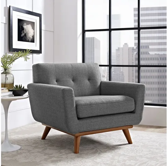 Engage Upholstered Fabric Armchair in Gray