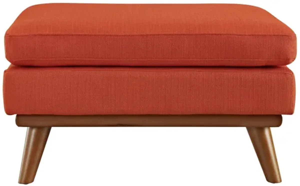 Engage Upholstered Fabric Ottoman in Atomic Red