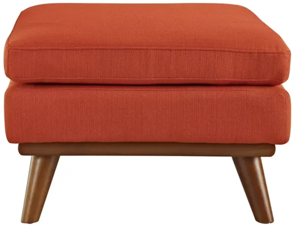 Engage Upholstered Fabric Ottoman in Atomic Red